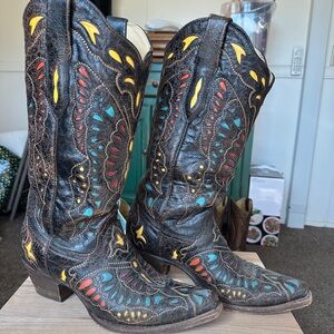 SALE CORRAL Vintage Cowboy Boots Butterfly Cut Out 8